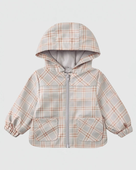 Quincy Mae Raincoat || Blue Plaid