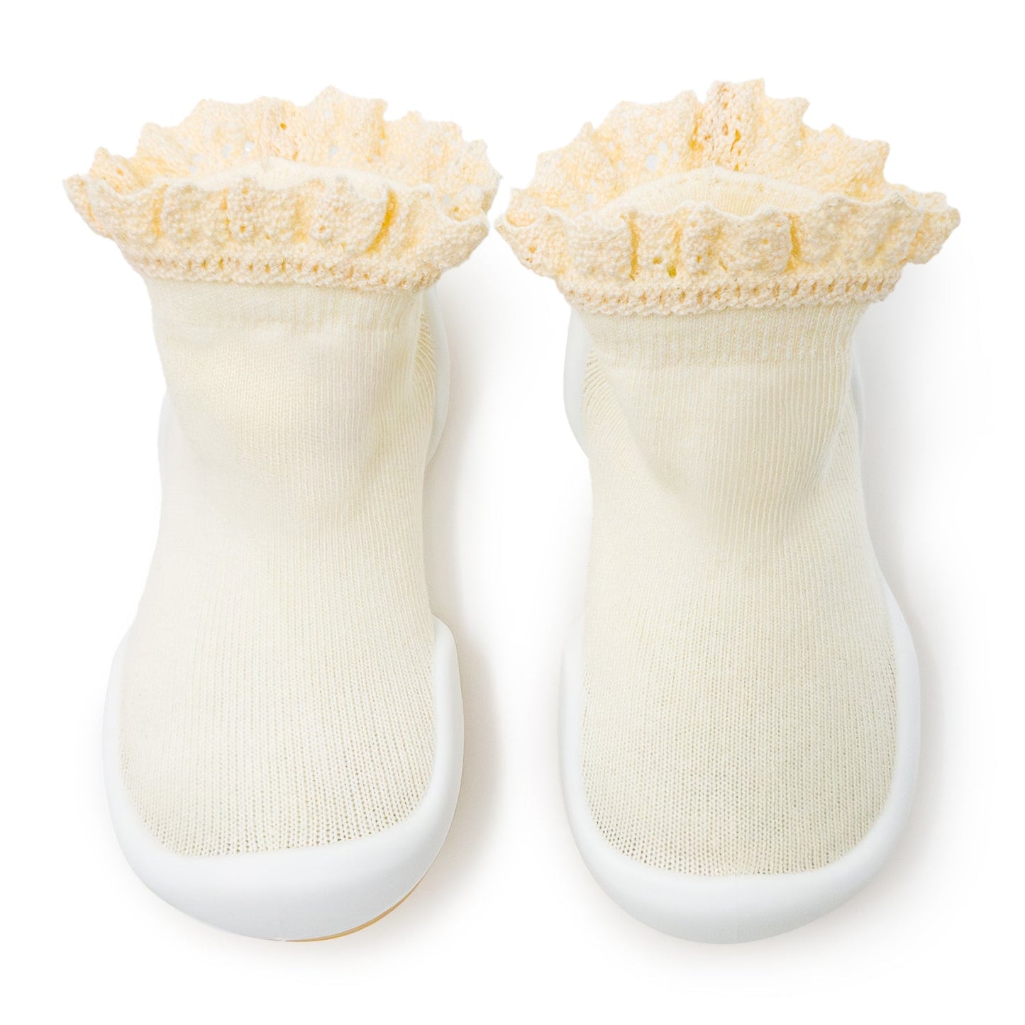 Komuello First Walker Baby Sock Shoes-Lace Trim
