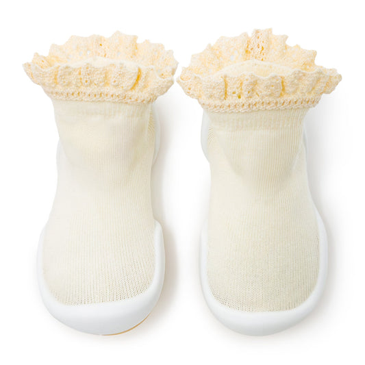 Komuello First Walker Baby Sock Shoes-Lace Trim