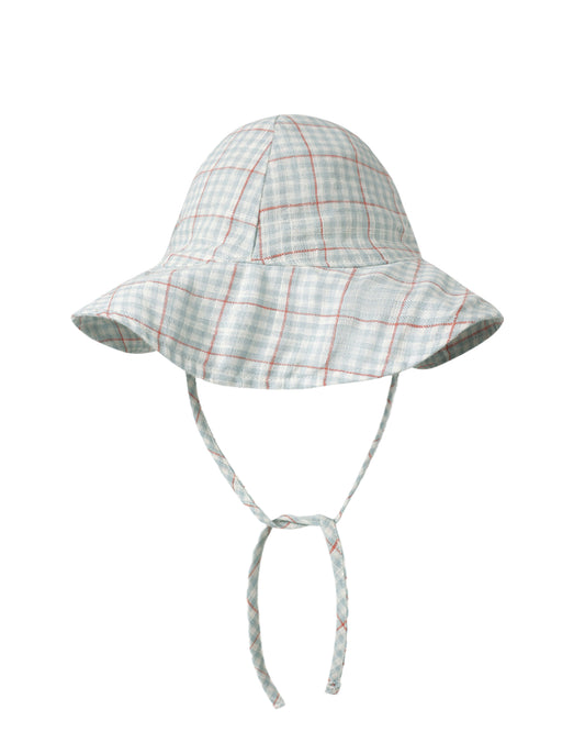 Floppy Sun Hat || Light Blue Plaid