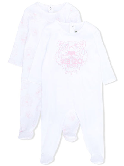 Kenzo Kids logo print babygrow set pink