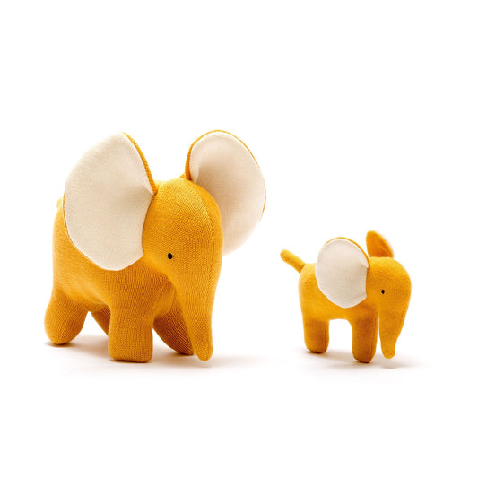 Organic Cotton Mustard Elephant Plush Toy