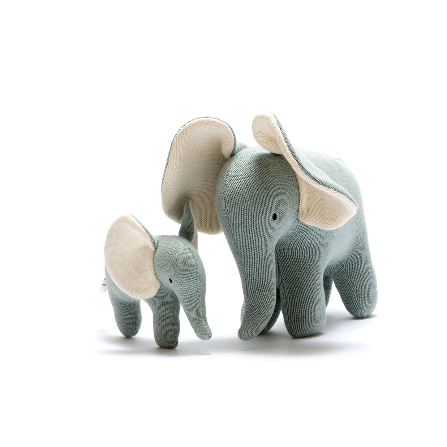 Organic Cotton Teal Elephant Plush Baby Toy