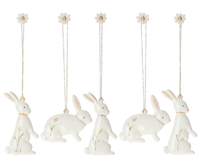 Easter bunny ornaments, 5 pcs.