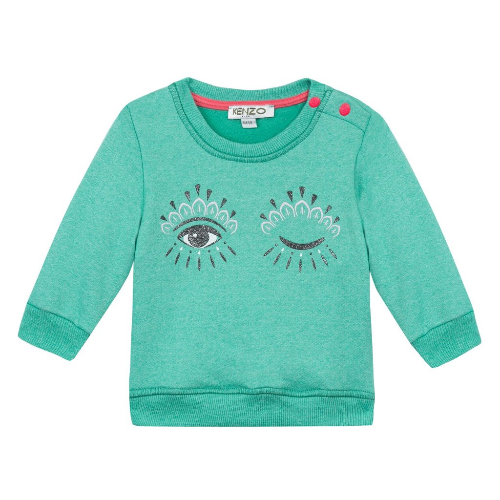 Kenzo Kids Mint Green Eyes Sweatshirt