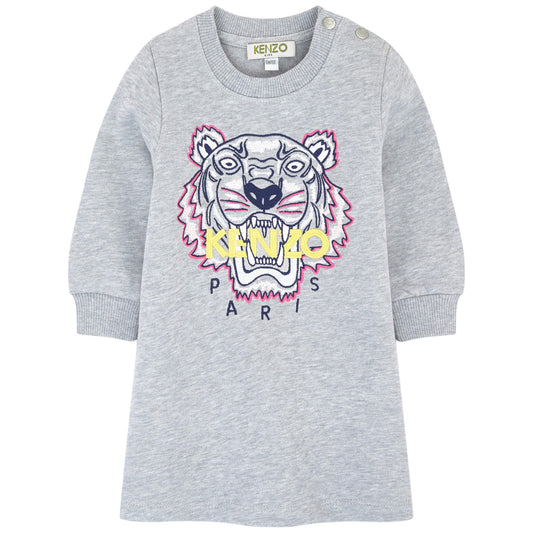 Kenzo Kids Sweatshirt dress with embroidered Tiger