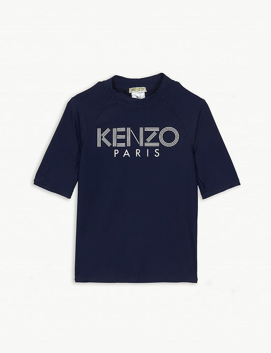 Kenzo Kids Logo print nylon-blend UV rash guard