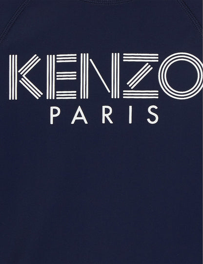 Kenzo Kids Logo print nylon-blend UV rash guard