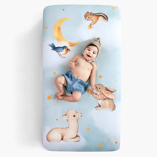 Rookie Humans - Standard Size Crib Sheet Goodnight Wonderland