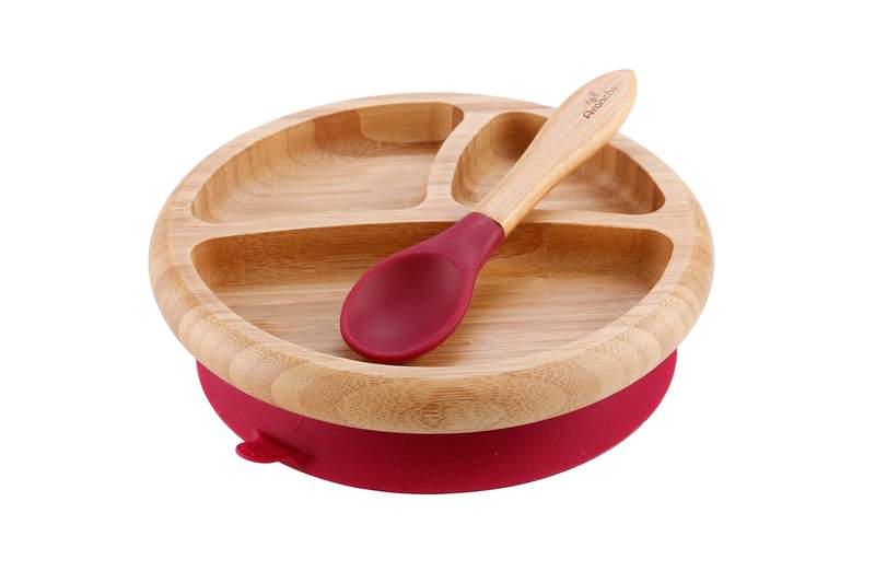 Avanchy Bamboo Suction Baby Plate + Spoon – Baby Shoppe