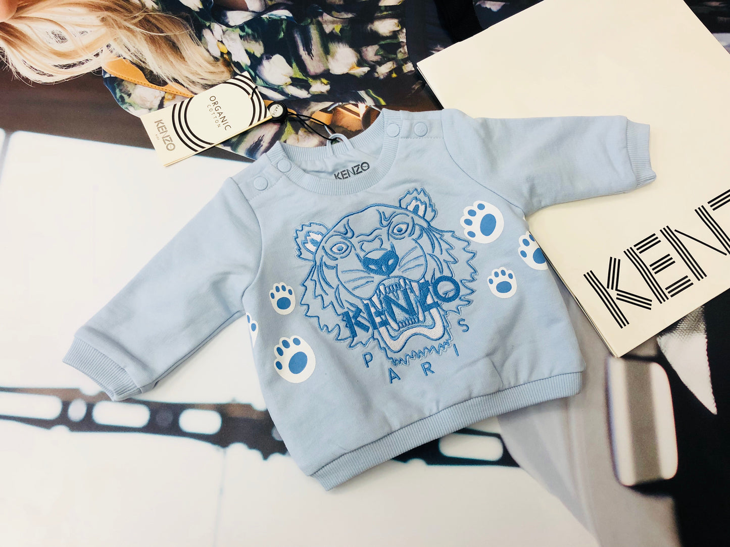 Kenzo Kids tiger embroidered sweatshirt